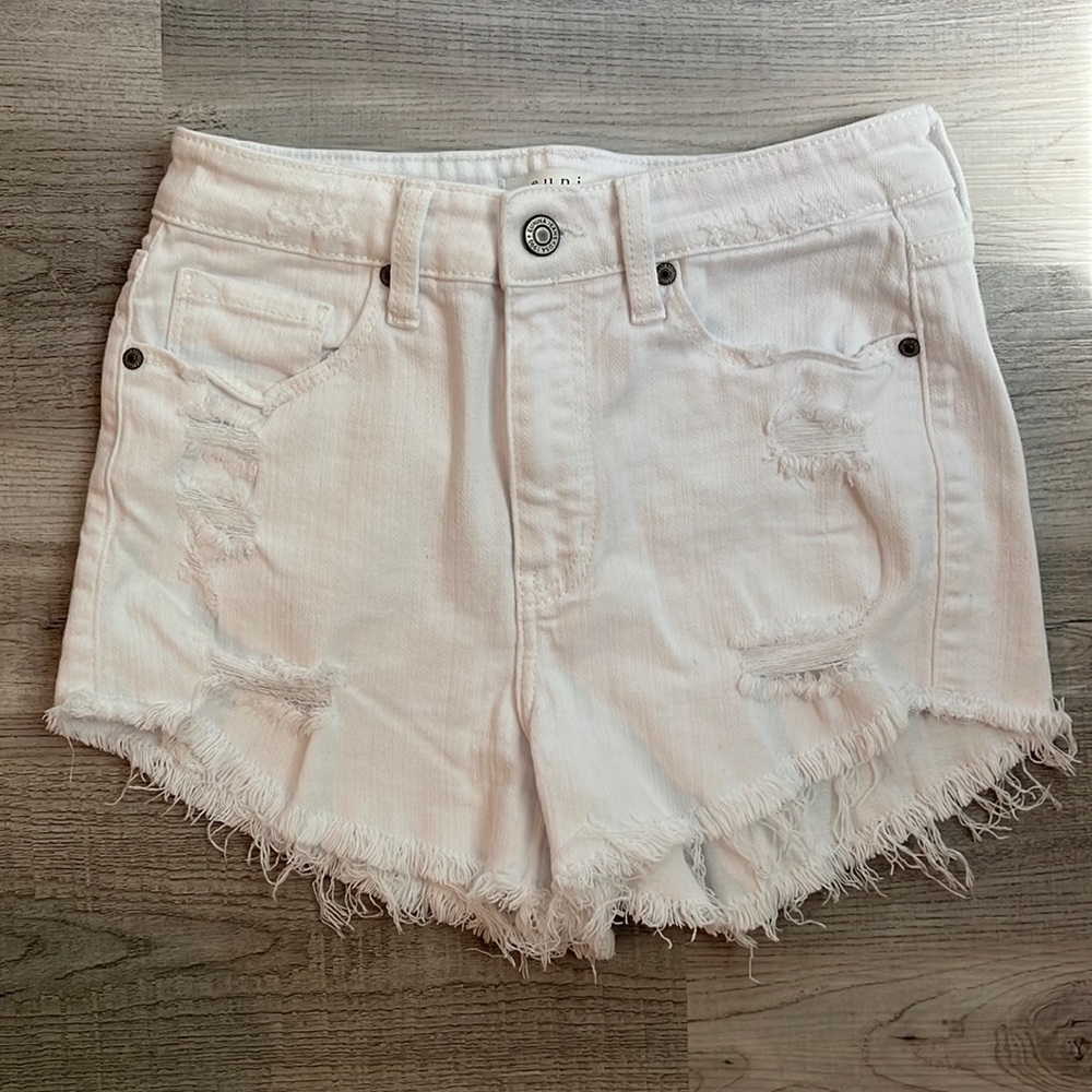 Eunina white denim shorts